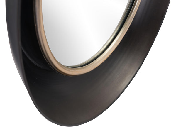 Modern Black Round Mirror