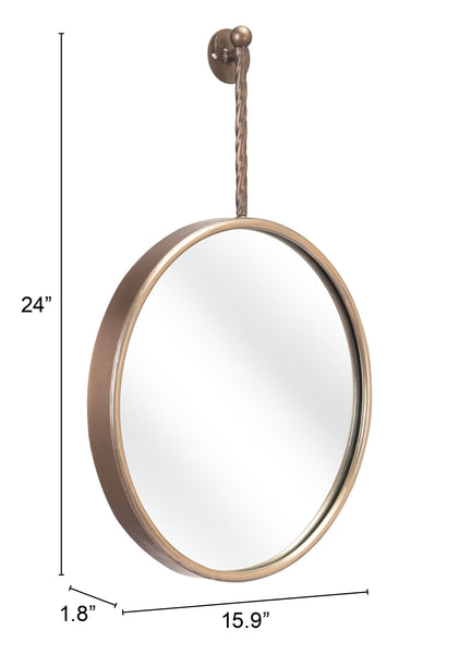 Gold Round Mirror with Hanging Hook