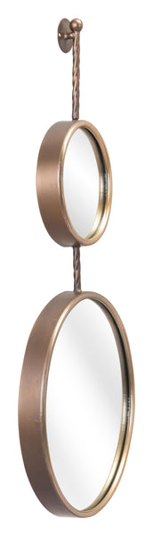 Two Part Gold Hanging Mirror