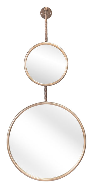 Two Part Gold Hanging Mirror