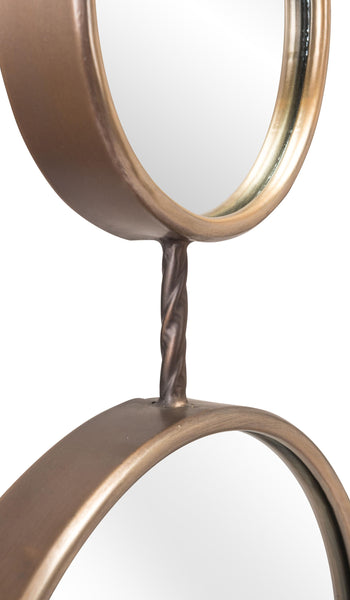 Two Part Gold Hanging Mirror