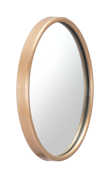 Gold Thick Border Round Mirror