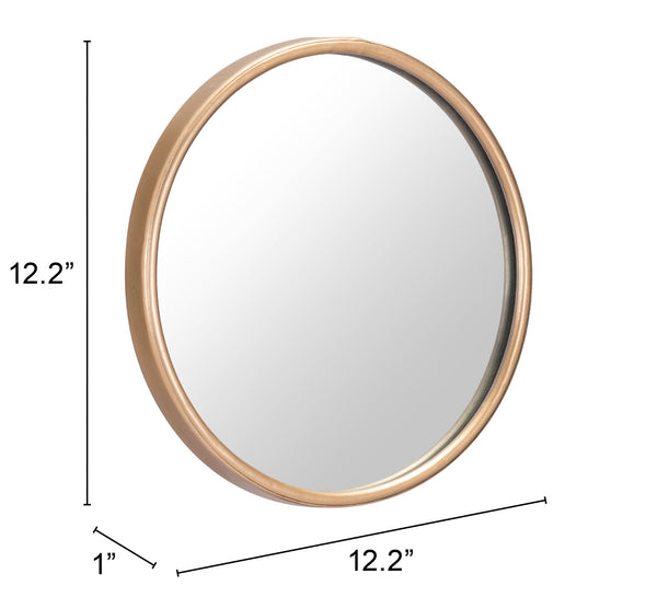 Gold Thick Border Round Mirror