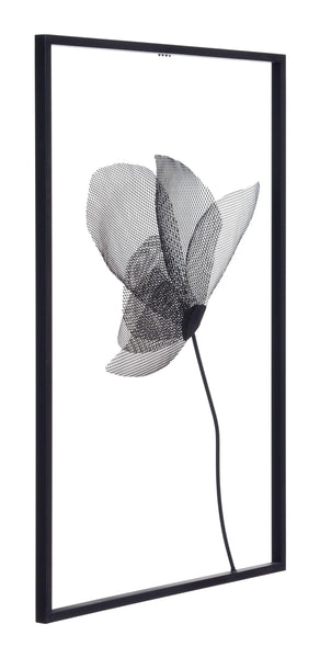 Matte Black Modern Bloom Wall Art