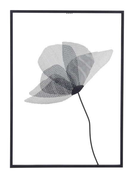 Matte Black Modern Bloom Wall Art