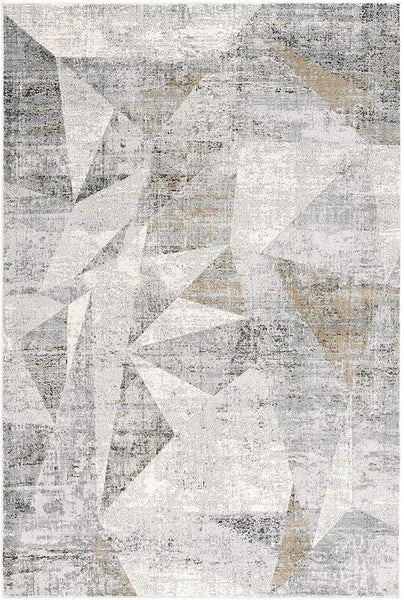 4’ x 6’ Gray Distressed Prism Modern Area Rug