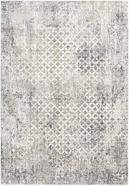 2’ x 5’ Gray and Ivory Distressed Area Rug