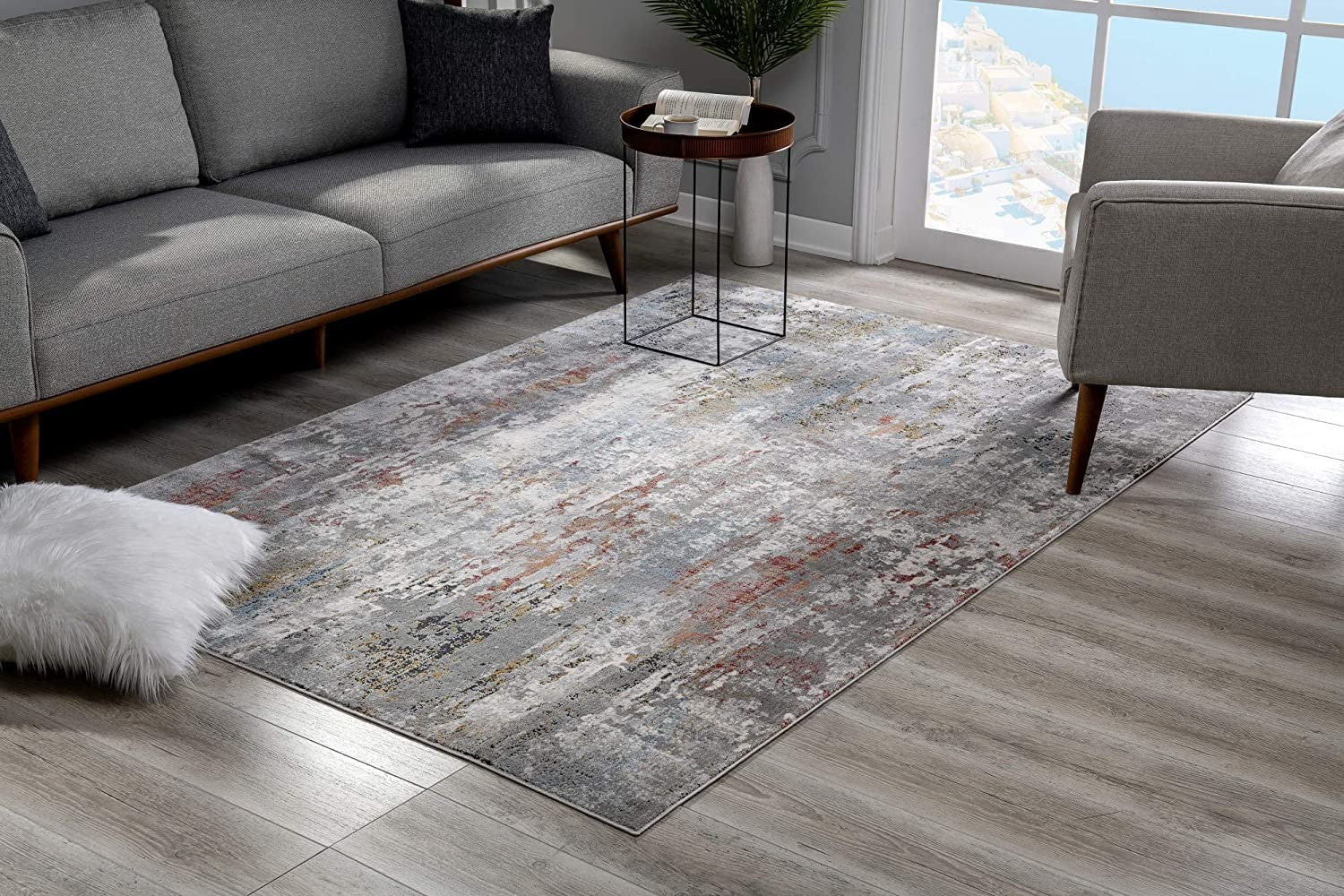 4’ x 6’ Gray Abstract Pattern Area Rug