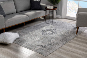 4’ x 6’ Gray Distressed Decorative Area Rug