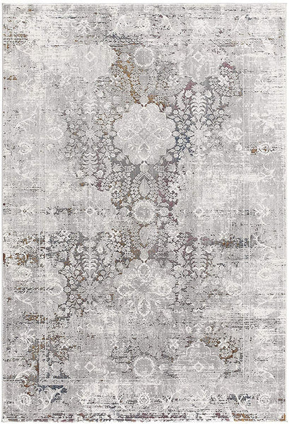 4” x 6” Gray Abstract Patterns Area Rug