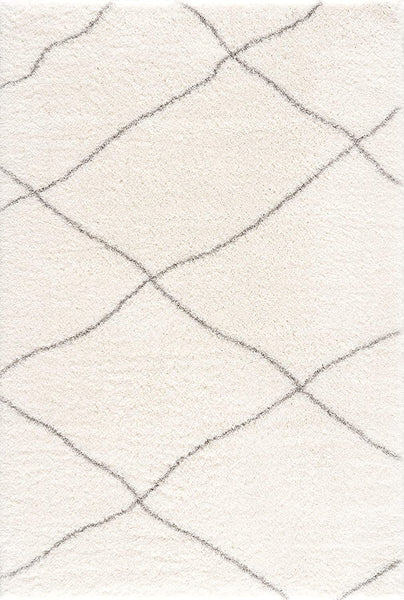 3’ x 5’ Ivory Modern Uneven Lattice Area Rug