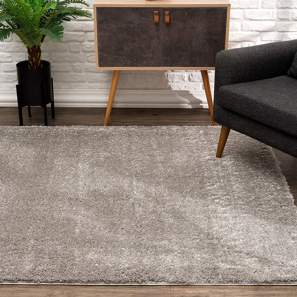 3’ x 5’ Gray Modern Solid Shag Area Rug