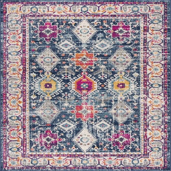 2’ x 5’ Navy Traditional Decorative Area Rug