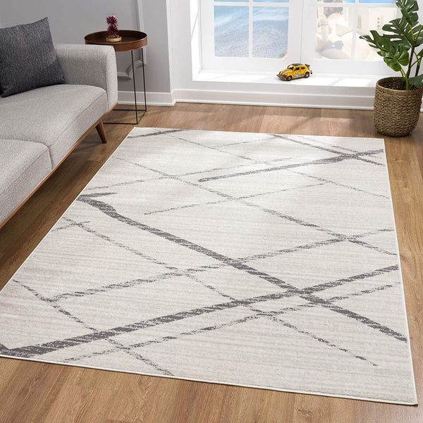 2’ x 12’ Gray Modern Abstract Pattern Runner Rug