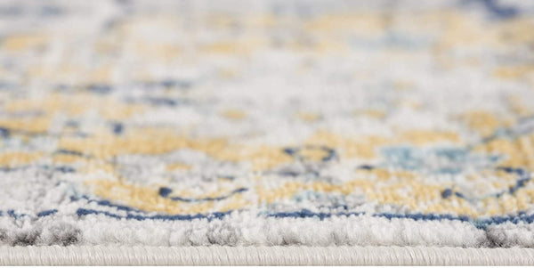 2’ x 10’ Blue Distressed Floral Runner Rug