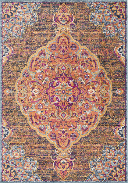 2’ x 12’ Rustic Orange Medallion Runner Rug