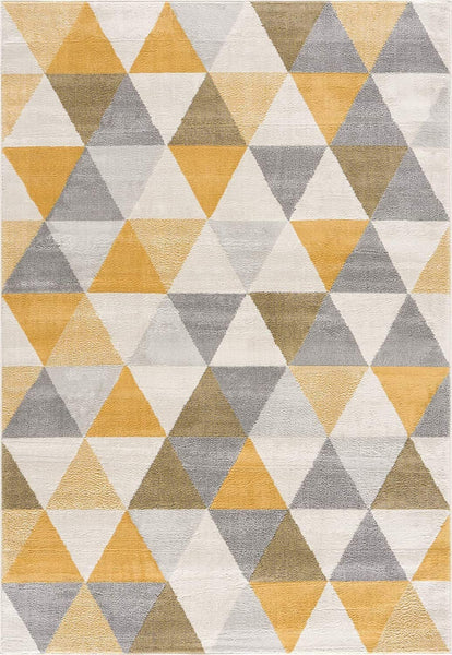 2’ x 5’ Yellow Triangular Lattice Area Rug