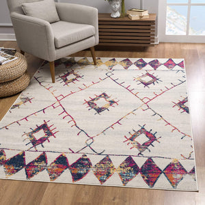 2’ x 10’ White Berber Pattern Runner Rug