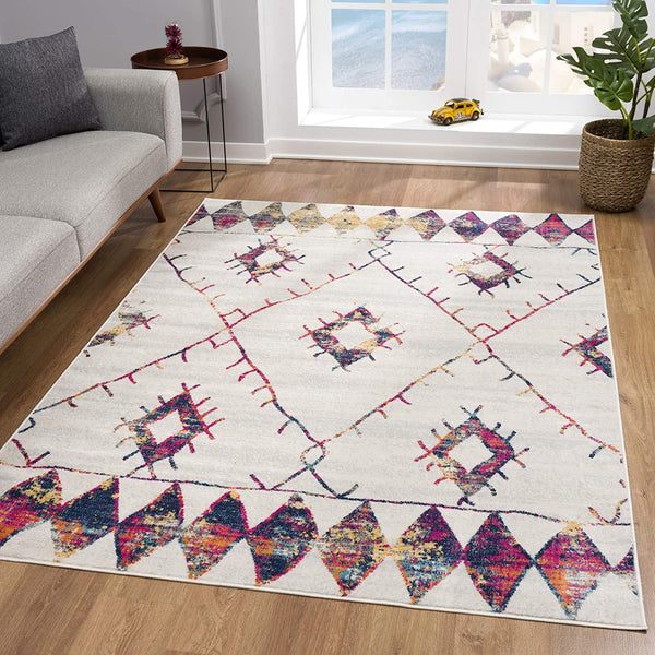 2’ x 10’ White Berber Pattern Runner Rug