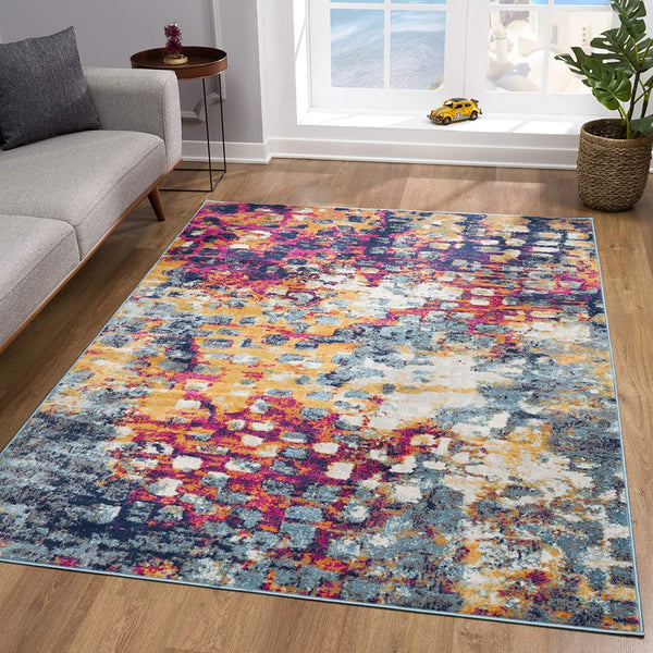 2’ x 10’ Multicolored Abstract Painting Runner Rug