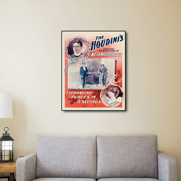 18" x 24" The Houdini's Metamorphosis Vintage Magic Poster Wall Art