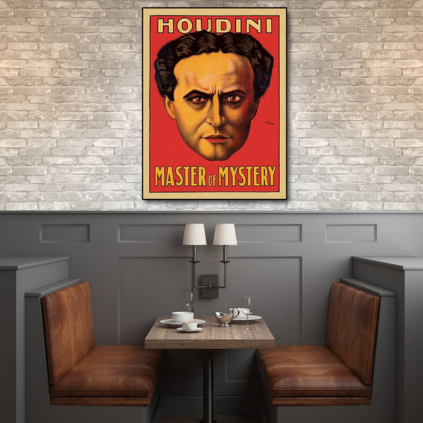 36" x 48" Houdini Master of Mystery Vintage Magic Poster Wall Art