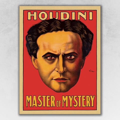 36" x 48" Houdini Master of Mystery Vintage Magic Poster Wall Art