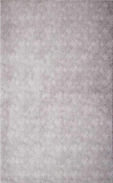 2’ x 6’ Gray Distressed Diamonds Area Rug