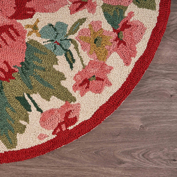 4’ Round Pink Rose Area Rug