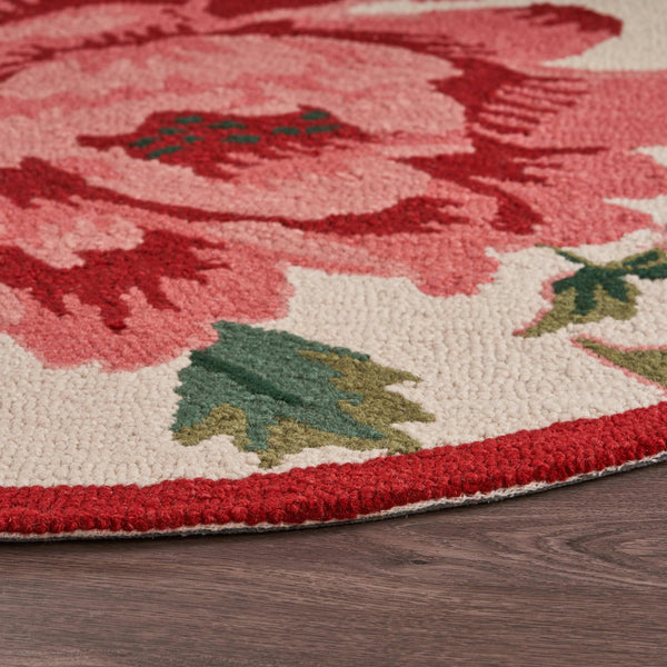 4’ Round Pink Rose Area Rug