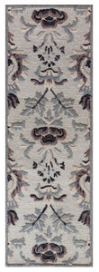 2’ x 7’ Gray Floral Patterns Runner Rug