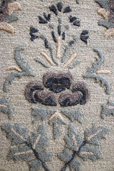 2’ x 7’ Gray Floral Patterns Runner Rug