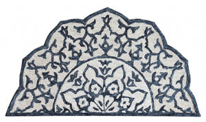 2’ x 4’ Navy and White Decorative Hearth Rug