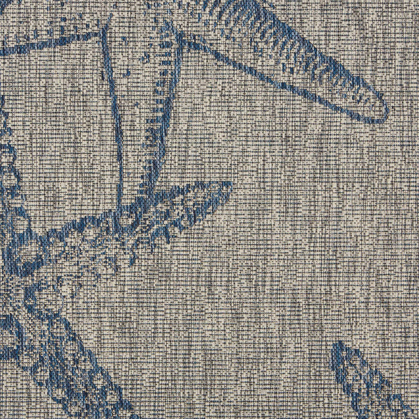 5’ x 7’ Blue Starfish Indoor Outdoor Area Rug