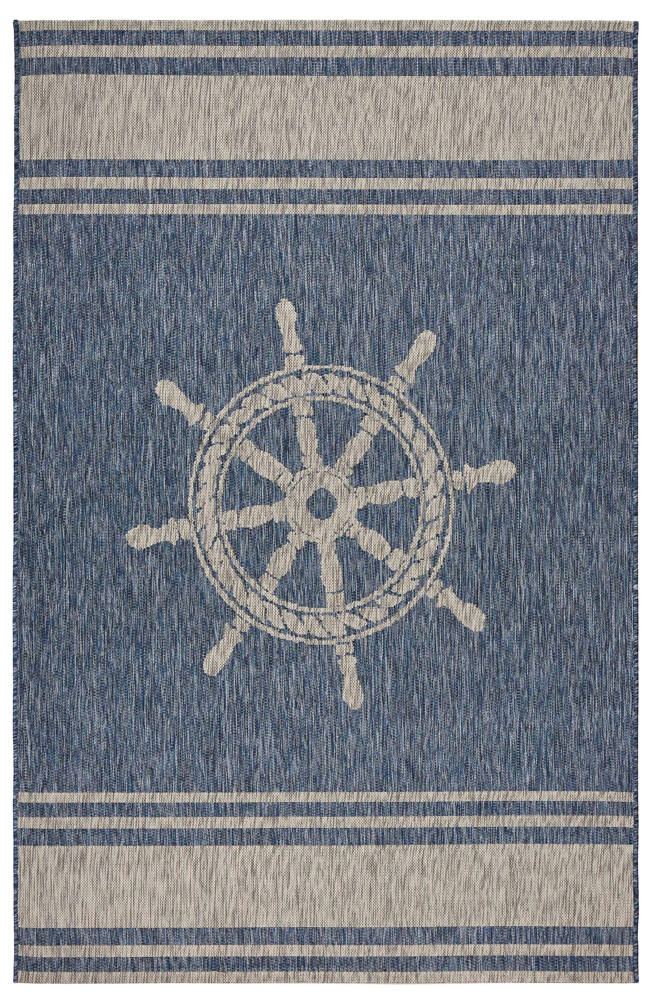 5’ x 7’ Navy Ship Helm Indoor Outdoor Area Rug