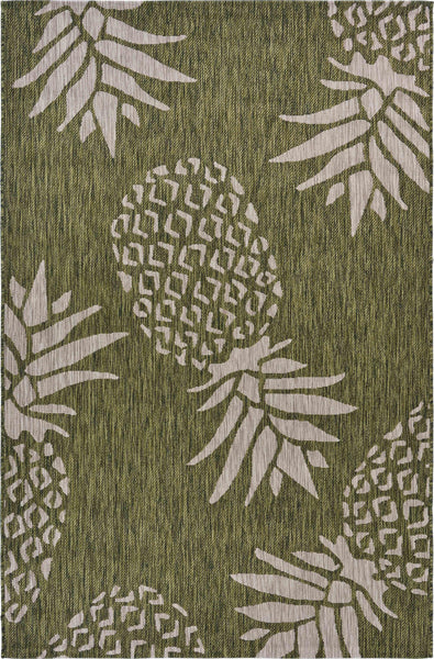 5’ x 7’ Green Pineapple Indoor Outdoor Area Rug