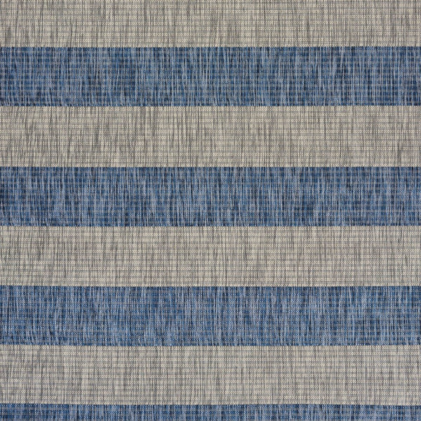 5’ x 7’ Navy Stripes Indoor Outdoor Area Rug