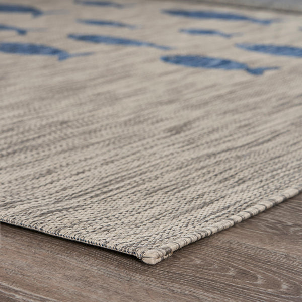 2’ x 3’ Gray Coastal Indoor Outdoor Scatter Rug