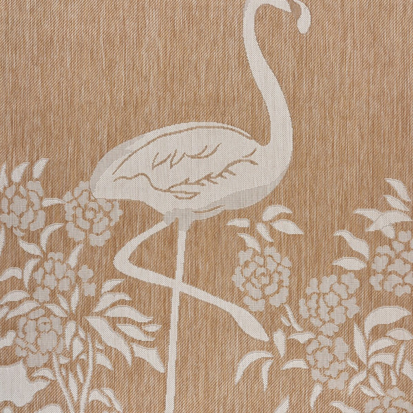 2’ x 3’ Tan Flamingo Indoor Outdoor Scatter Rug