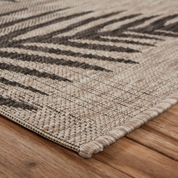 2’ x 3’ Beige Palm Leaves Indoor Outdoor Scatter Rug