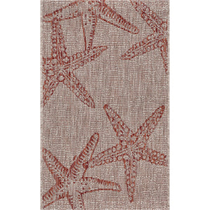 2’ x 3’ Red Starfish Indoor Outdoor Scatter Rug