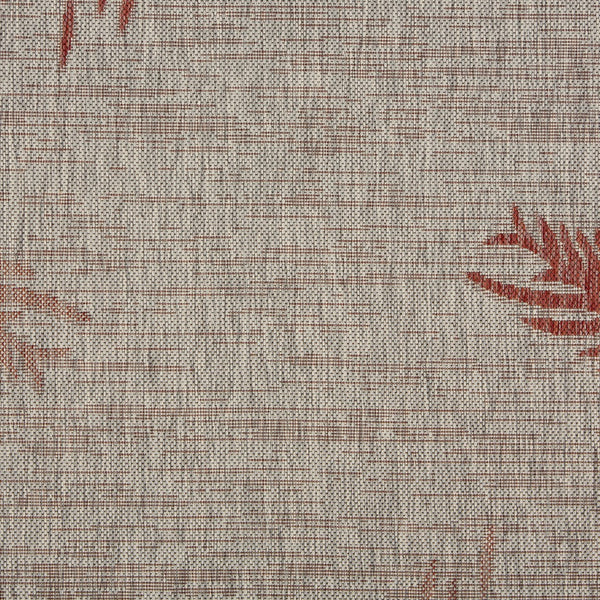 2’ x 3’ Red Palm Leaves Indoor Outdoor Scatter Rug