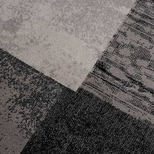 2’ x 10’ Gray Geometric Blocks Runner Rug