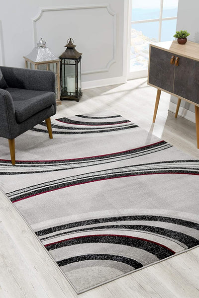 2’ x 10’ Gray Modern Geometric Runner Rug