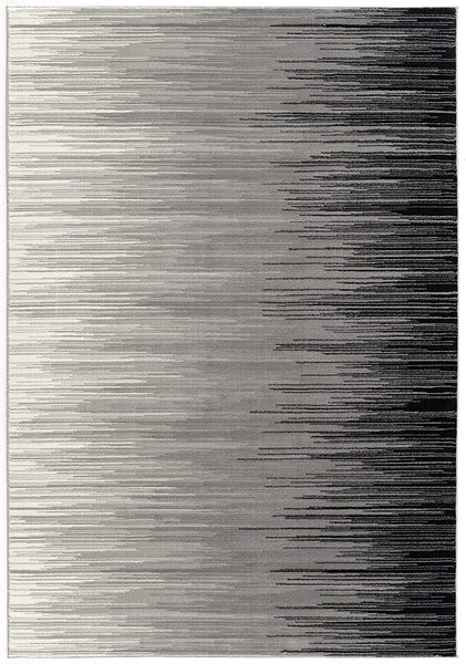 2’ x 6’ Black Transitional Striped Area Rug