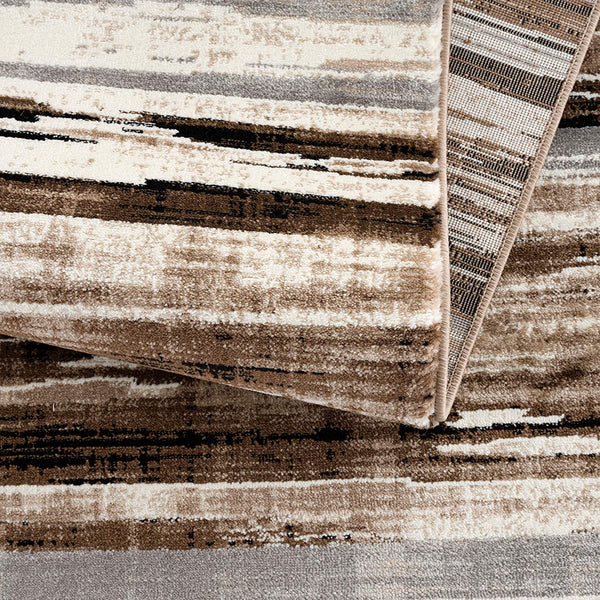 3’ x 12’ Beige Rustic Strokes Runner Rug