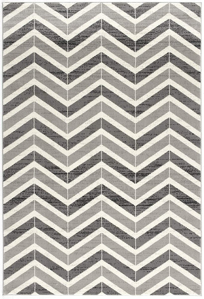 2’ x 10’ Gray Distressed Chevron Runner Rug