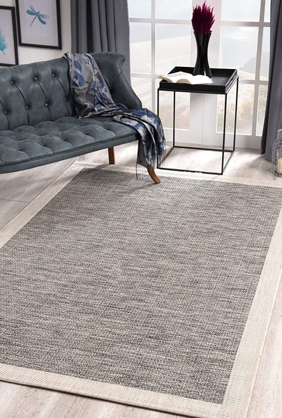 3’ x 5’ Sand and Gray Distressed Border Area Rug