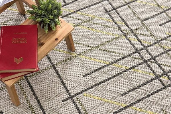 3’ x 5’ Sage Abstract Linework Area Rug