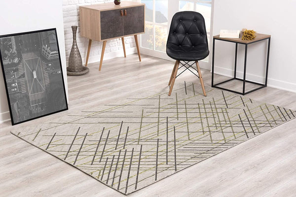 3’ x 5’ Sage Abstract Linework Area Rug